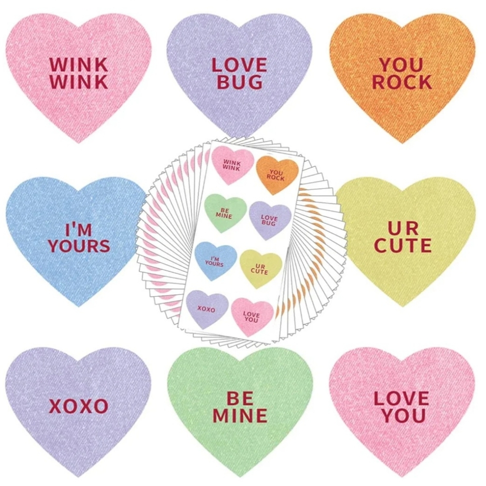 50pk💙💜💚🩷💛🧡Heart Conversation Stickers